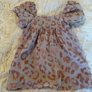 Girl’s Buddy Love Cheeta Metallic Top/Tunic